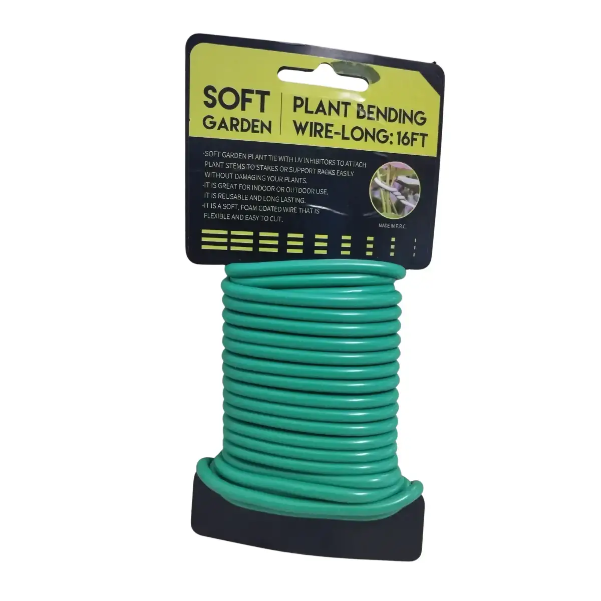 Fil rigide Soft Wire pour plantes, 16 pieds, vert