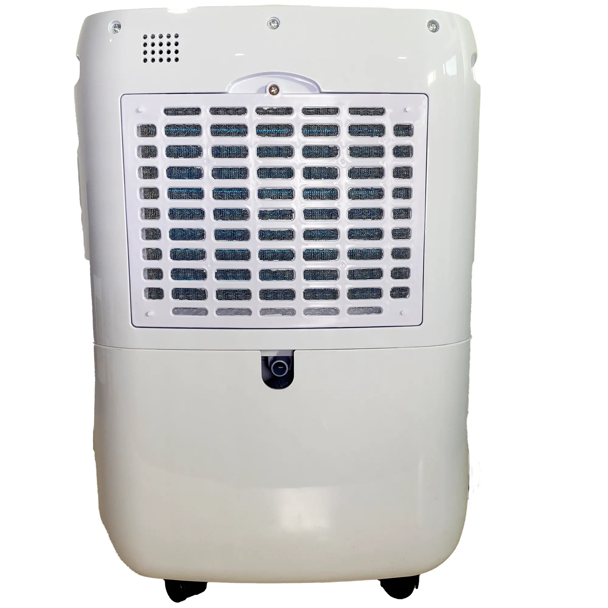 Arrière du déshumidificateur Clivex HomeDry 20L montrant la grille de ventilation et la sortie de drainage continu pour un contrôle optimal de l’humidité.