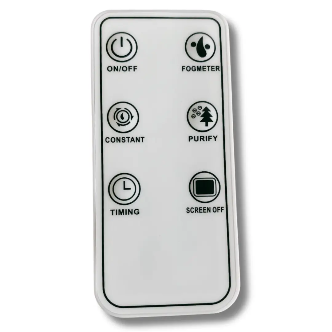 Télécommande du Clivex Dream Cloud 6L avec fonctions ON/OFF, minuterie, purification et réglage de brume pour un contrôle à distance facile