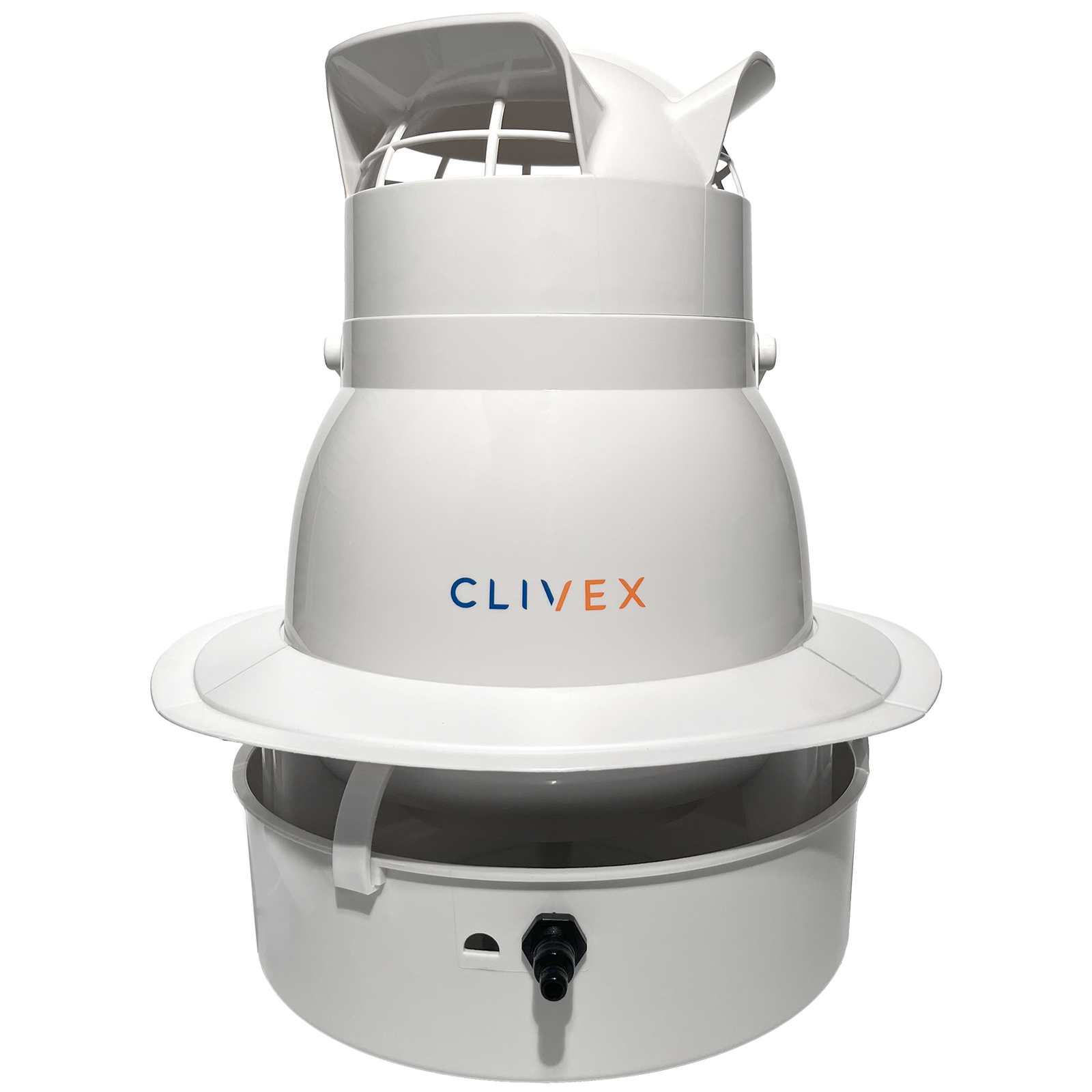 Humidificateur industriel Clivex Big Cloud 4L/h, design compact et puissant, avec vanne de régulation pour ateliers et bureaux.