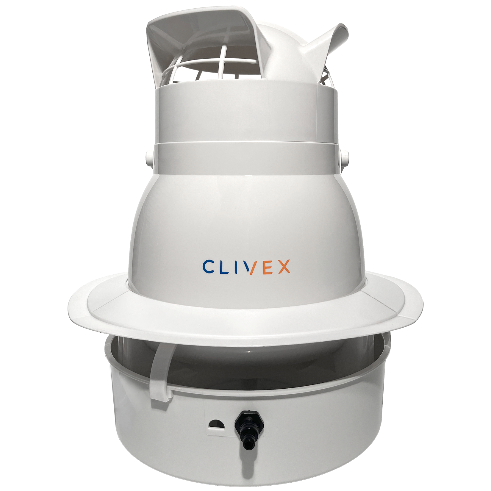 Humidificateur industriel Clivex Big Cloud 4L/h, design compact et puissant, avec vanne de régulation pour ateliers et bureaux.