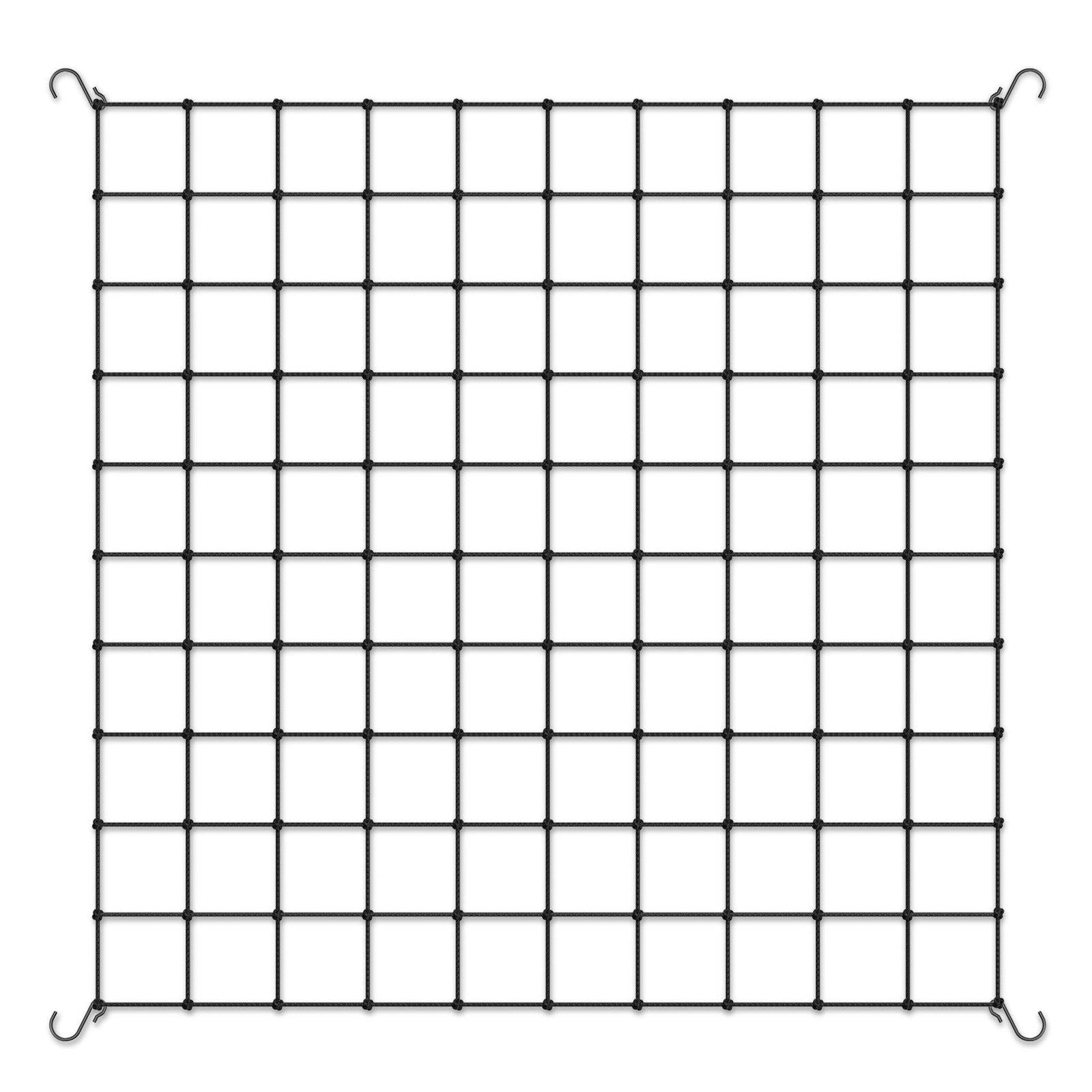 Filet de palissage AC Infinity 150x150cm avec mailles carrées et crochets d’angle pour tente de culture Scrog, idéal pour le jardinage intérieur.