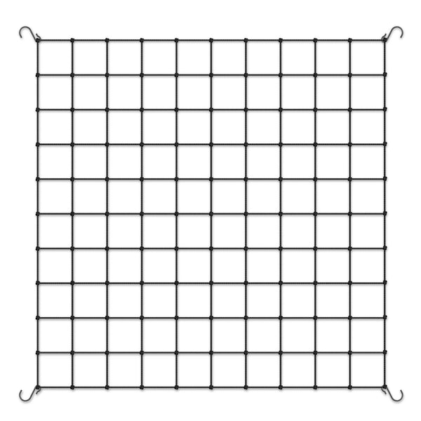 Filet de palissage AC Infinity 150x150cm avec mailles carrées et crochets d’angle pour tente de culture Scrog, idéal pour le jardinage intérieur.