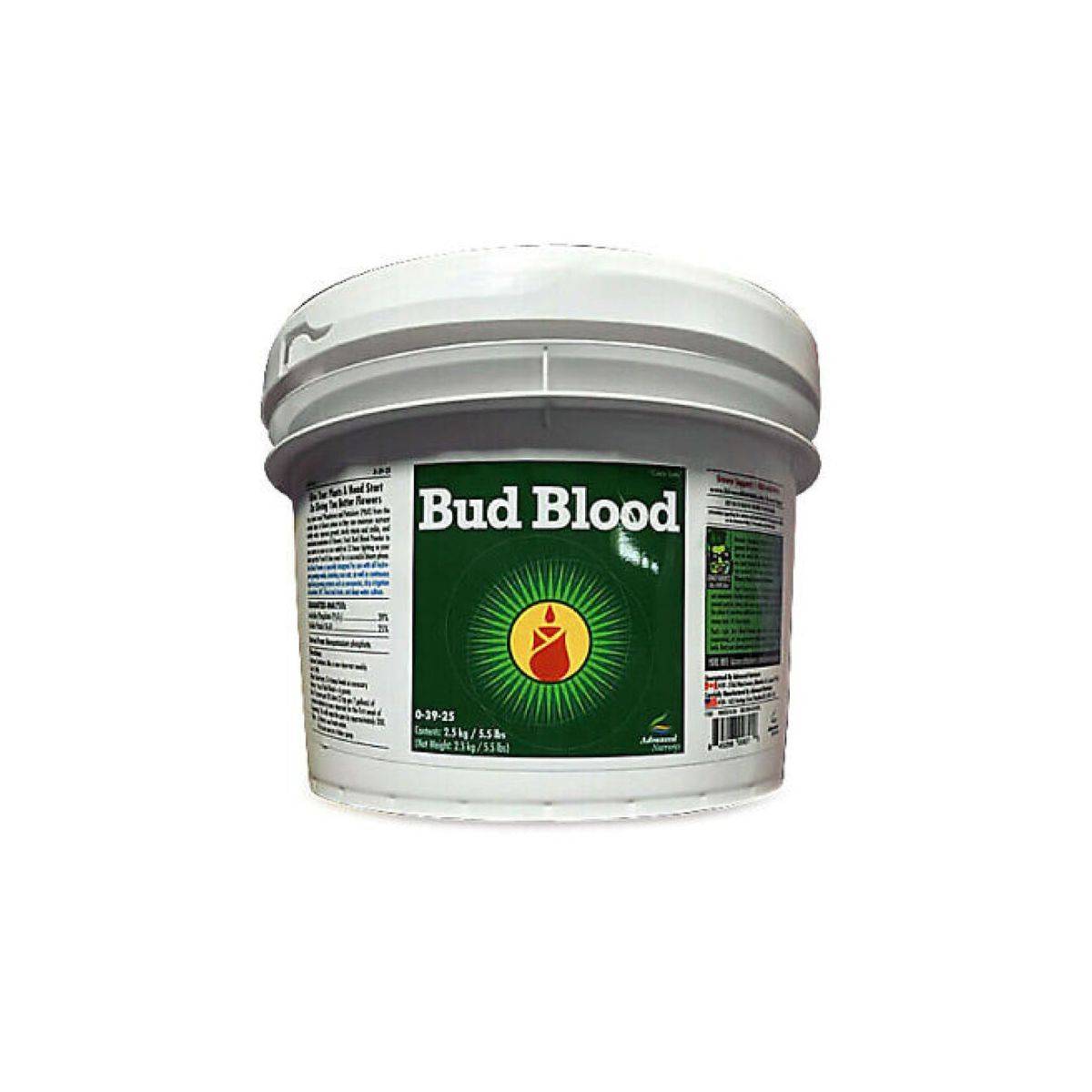 Engrais en poudre Bud Blood Advanced Nutrients 2,5kg pour booster la floraison des plantes en hydroponie. Accélère la transition florale efficacement.