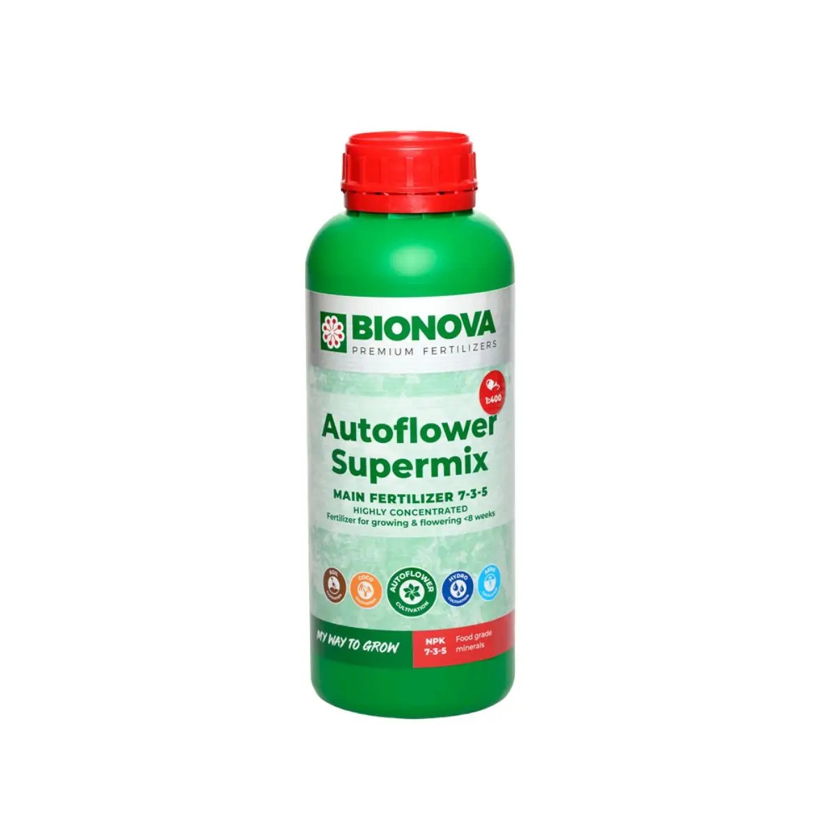 Bionova Autoflower Supermix 250ml – Engrais minéral auto pour croissance et floraison des plantes autofloraison en culture hydroponique ou terre.