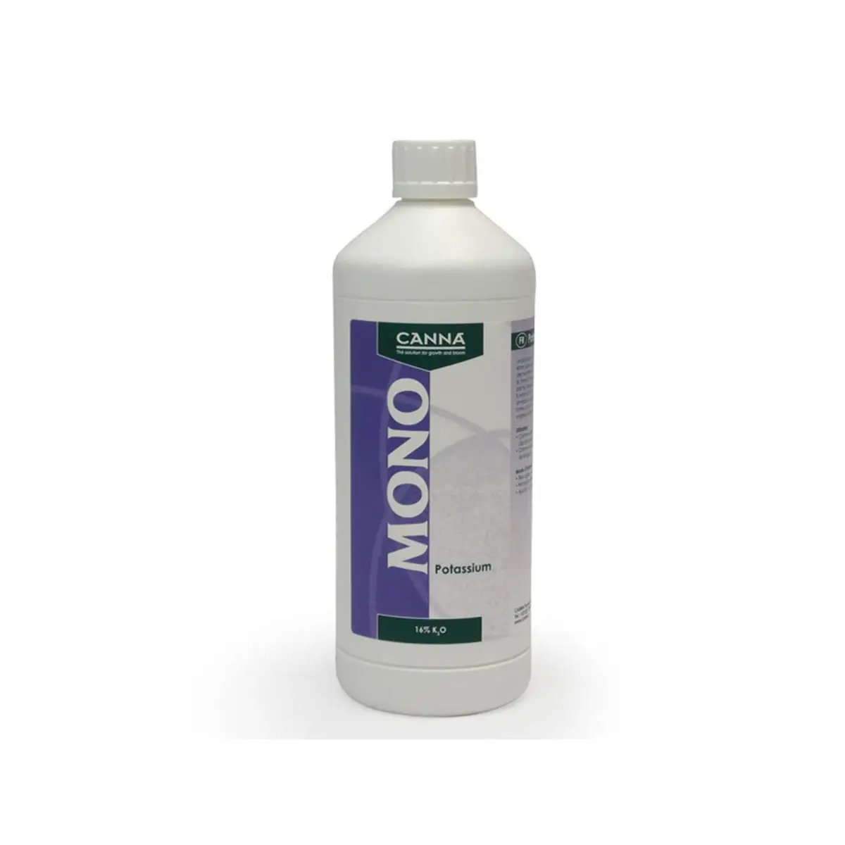 Flacon de 1L d'engrais minéral CANNA Potassium K16% pour floraison, renforçant fruits et tiges, idéal pour corriger les carences en potassium.