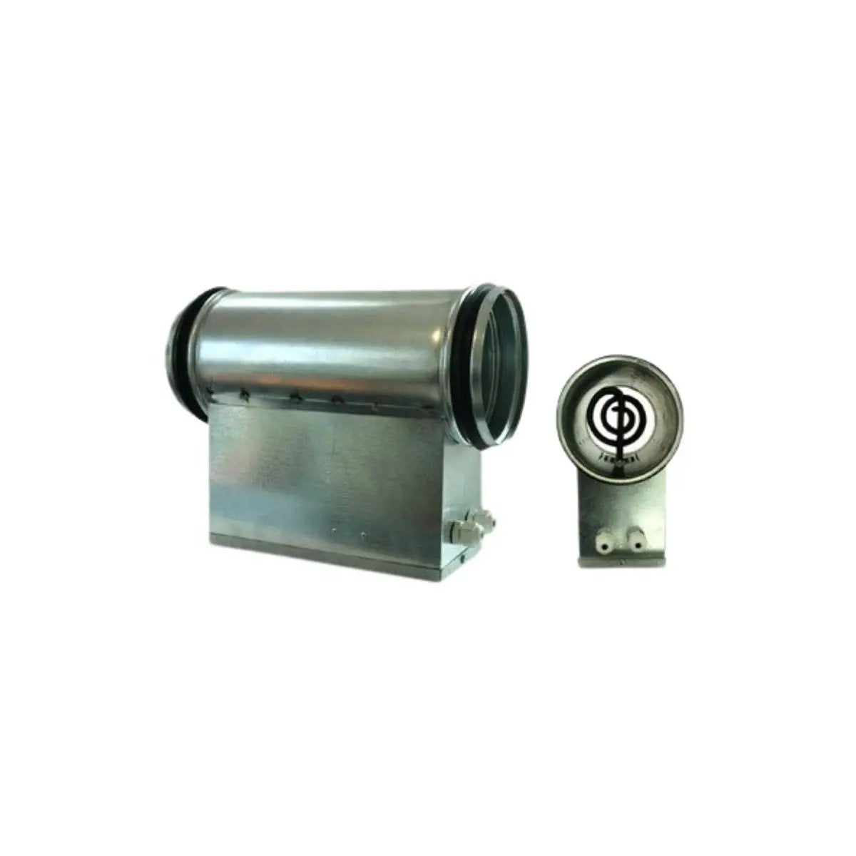 Chauffage de conduit 600W VENTS en acier inoxydable, diamètre 125mm, pour ventilation et contrôle climatique efficace à domicile.