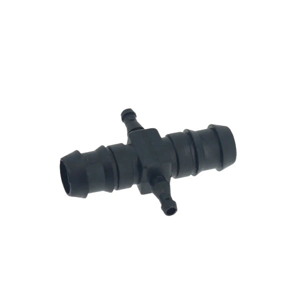 Connecteur d'irrigation en croix 6-16mm Autopot noir, idéal pour raccorder des tuyaux dans un système d'arrosage goutte à goutte en serre ou potager.