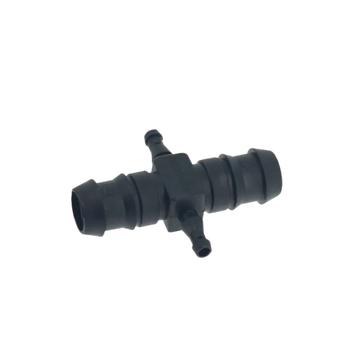 Connecteur d'irrigation en croix 6-16mm Autopot noir, idéal pour raccorder des tuyaux dans un système d'arrosage goutte à goutte en serre ou potager.