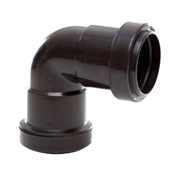 Coude 32 mm Growrilla en plastique noir, raccord étanche pour tuyaux d'irrigation en culture hydroponique et potagers intérieurs.