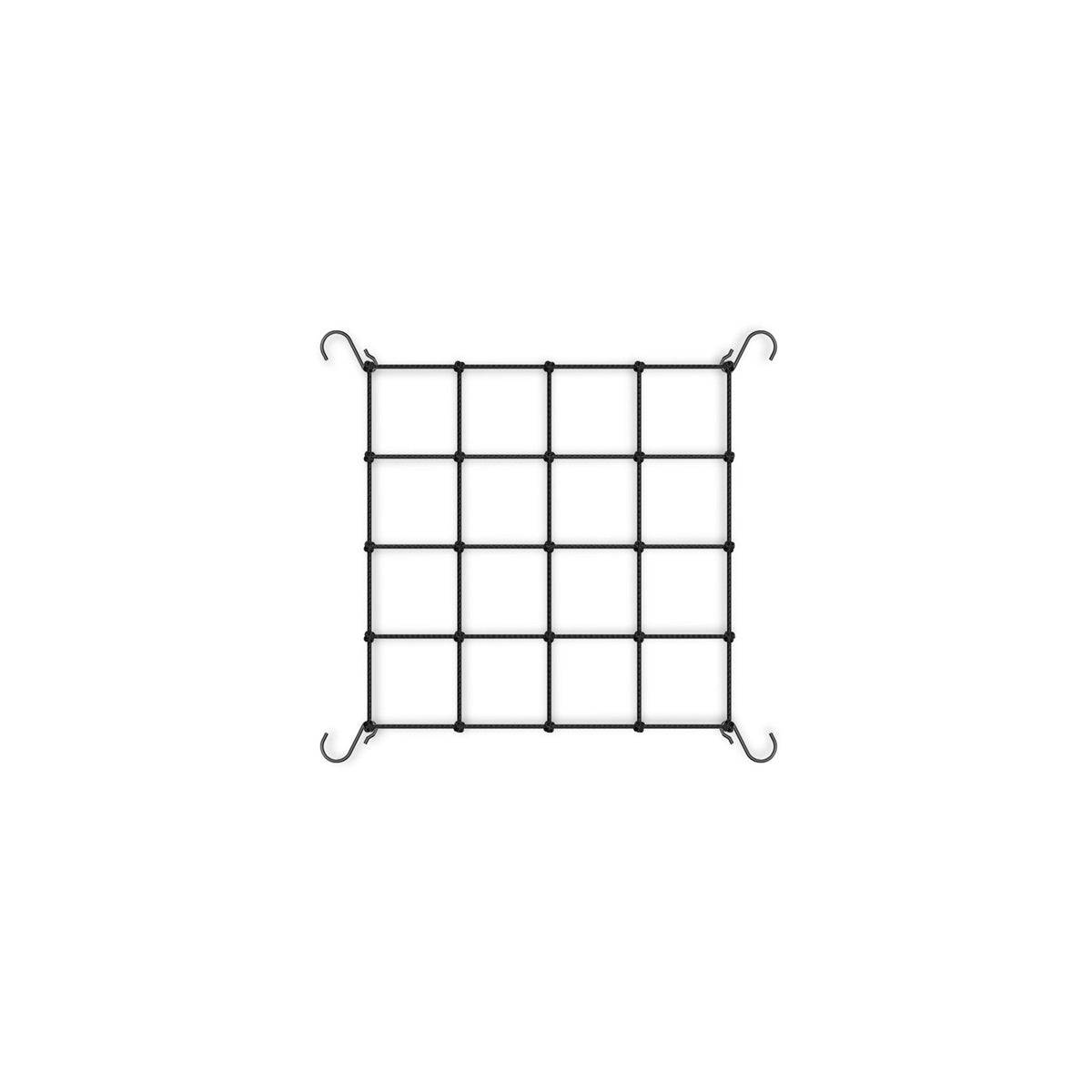 Filet de palissage AC Infinity 60x60cm en polyester élastique noir avec crochets d’angle, idéal pour culture Scrog en tente de 60x60cm.