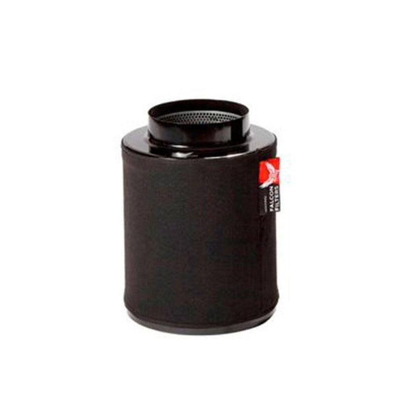 Filtre à charbon Falcon Filters 125mm avec charbon actif RC412, débit 500 m³/h pour ventilation et culture indoor. Idéal pour traitement des odeurs.