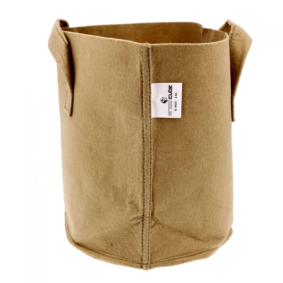 Terre/hydro/coco Greencube - Pot géotextile 15 litres - Couleur sable