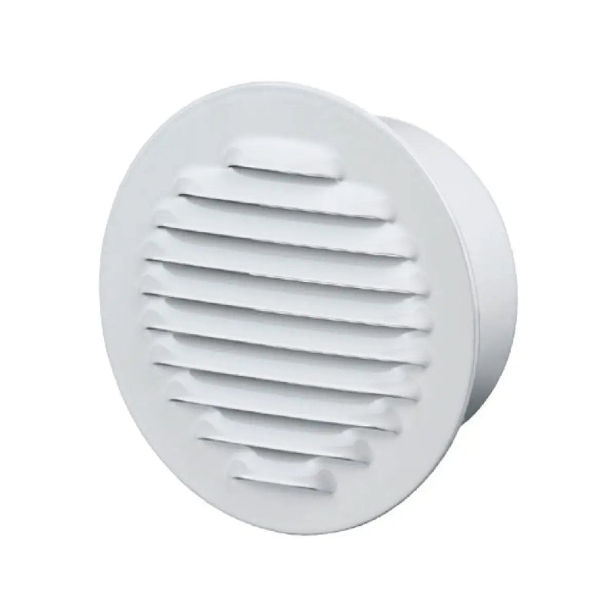 Grille de ventilation ronde en acier blanc avec filet anti-insectes
