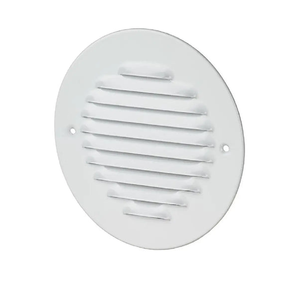 Grille de ventilation ronde en acier blanc avec filet anti-insectes, 150mm