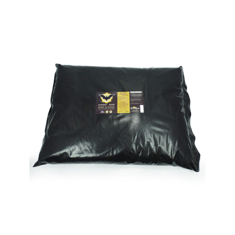 Sac de 20 kg d'engrais organique GUANODIFF Bloom NPK 3-11-10 à base de guano de chauve-souris, idéal pour la floraison des plantes.