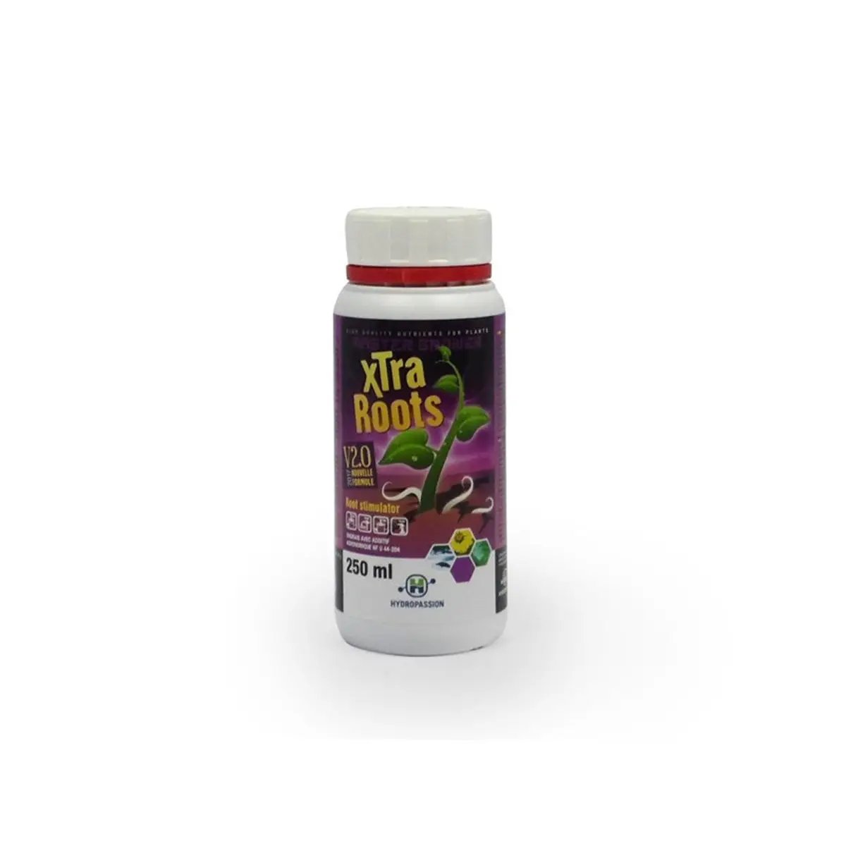 Engrais racinaire Xtra Roots 250ml pour bouturage et croissance des racines, idéal pour semis et clones en culture indoor.