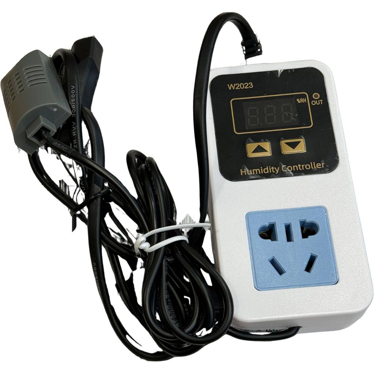 Contrôleur d'humidité Clivex avec sonde et prise universelle, idéal pour la culture indoor et la régulation précise de l'humidité ambiante.