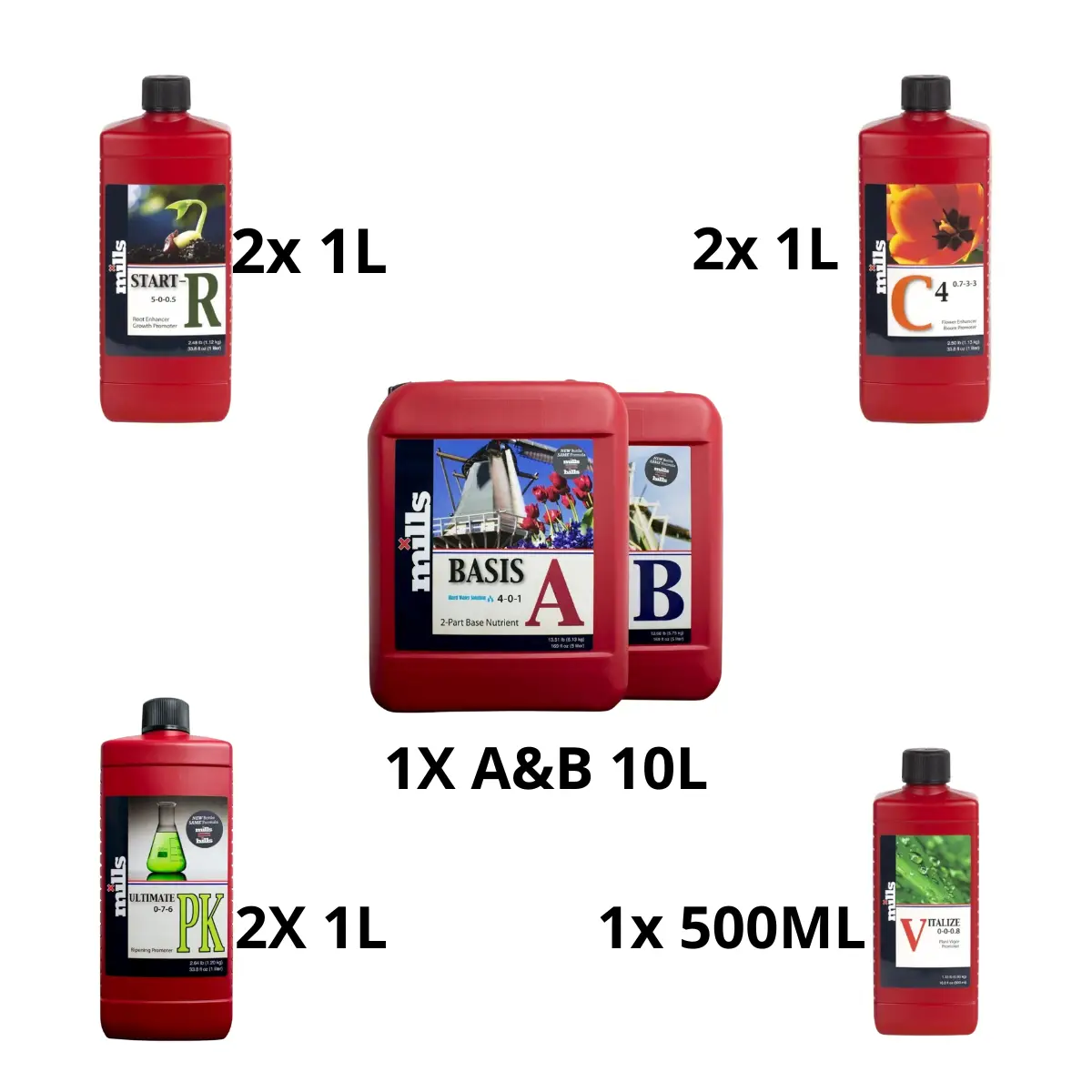 Pack complet d'engrais Mills HC avec Base 10L
