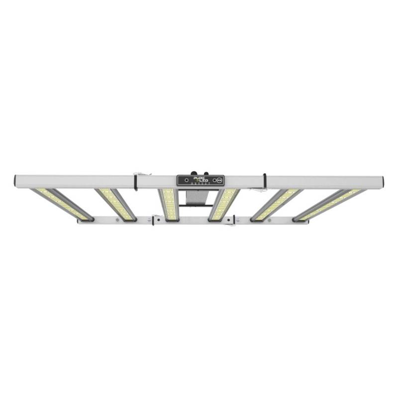 Lampe de culture Pure LED Pro 660 Watt suspendue avec six barres LED pour serre intérieure, idéale pour tentes de 120x120cm à 150x150cm.