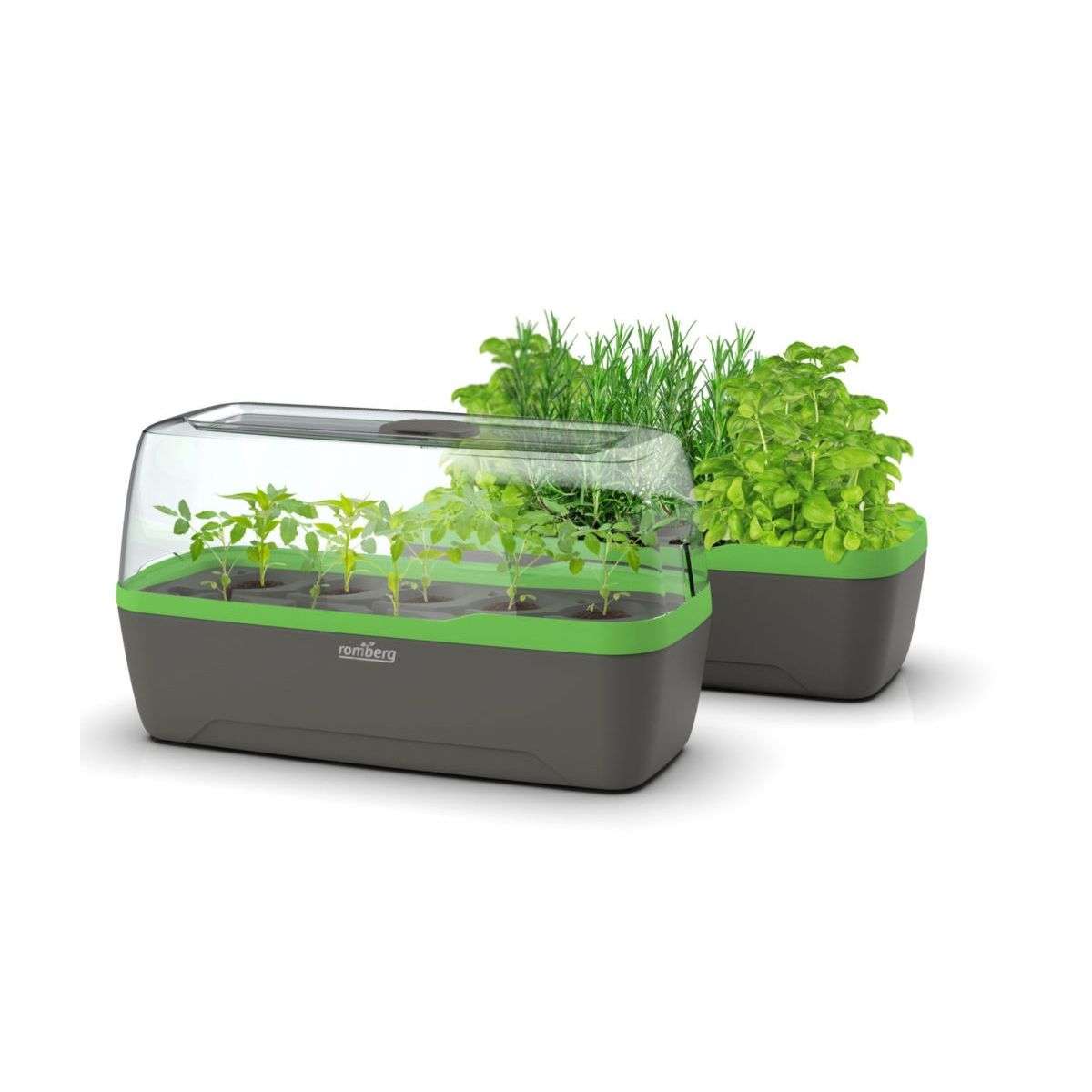 mini serre Mini serre & jardinière BoQube L Plus - anthracite vert - 41x17x23cm