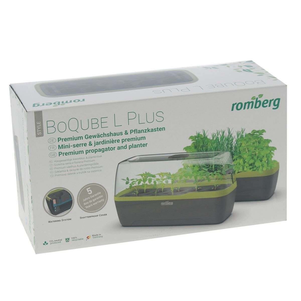 mini serre Mini serre & jardinière BoQube L Plus - anthracite vert - 41x17x23cm