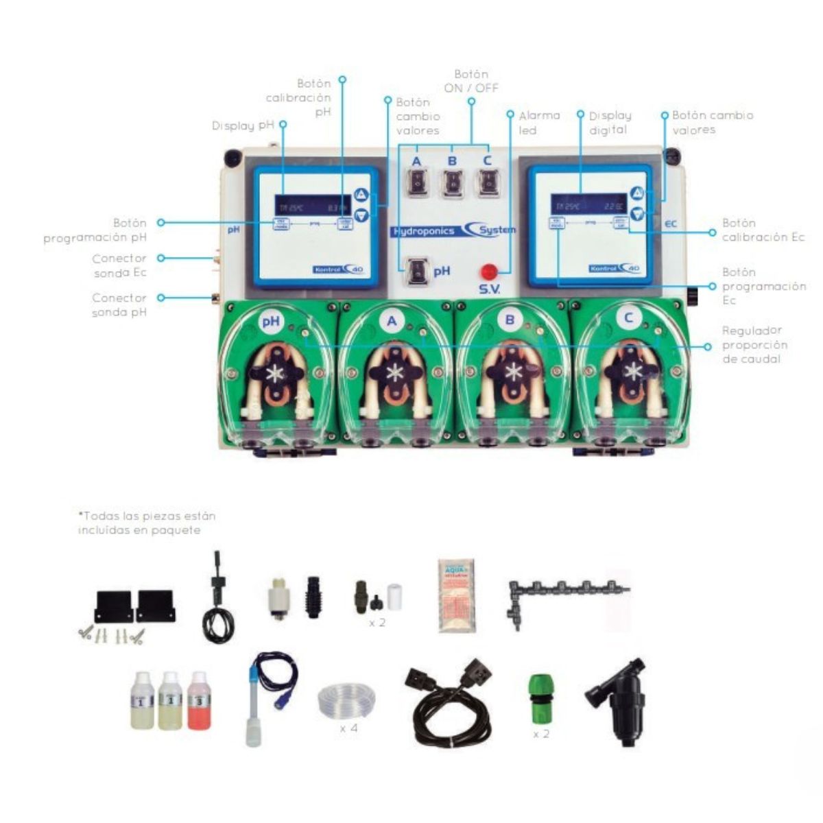 Prosystem Aqua HYDROPONIC SYSTEM - Automatické a kompletní řízení pH-EC