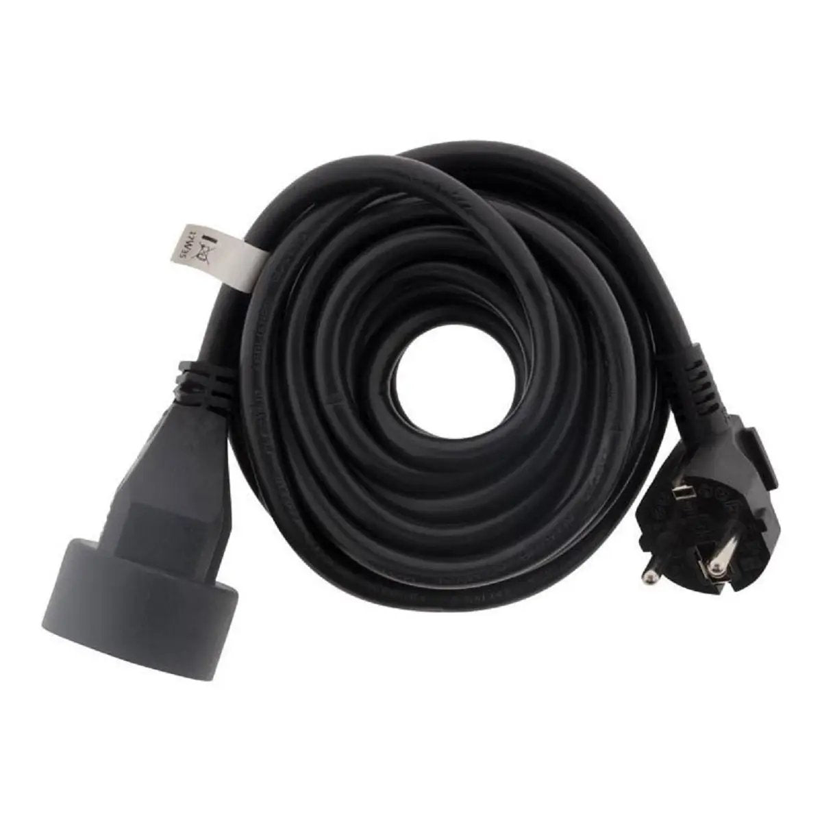 Rallonge électrique noire 5m HO5VVF 3G 1.5mm