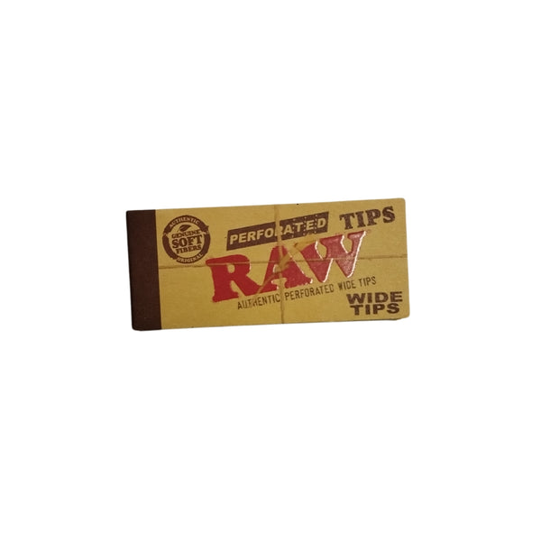 Filtres en carton RAW Wide Tips 50pcs avec perforations pour roulage facile, accessoire fumeur de qualité chez Saucegrowing.