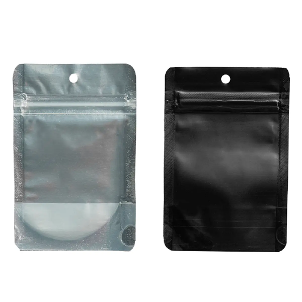 Sachet zip noir et transparent 10x16,5cm