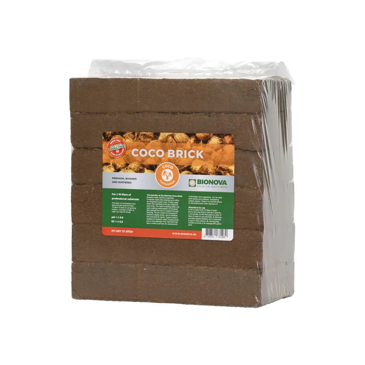 Un paquet de substrat Bionova Coco Brick, vendu à la pièce