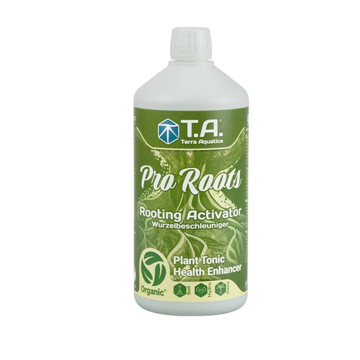 Engrais Terra Aquatica Pro Roots 500ml pour racines robustes, activateur racinaire bio adapté à la terre, coco et hydroponie. Stimulateur de croissance végétale.