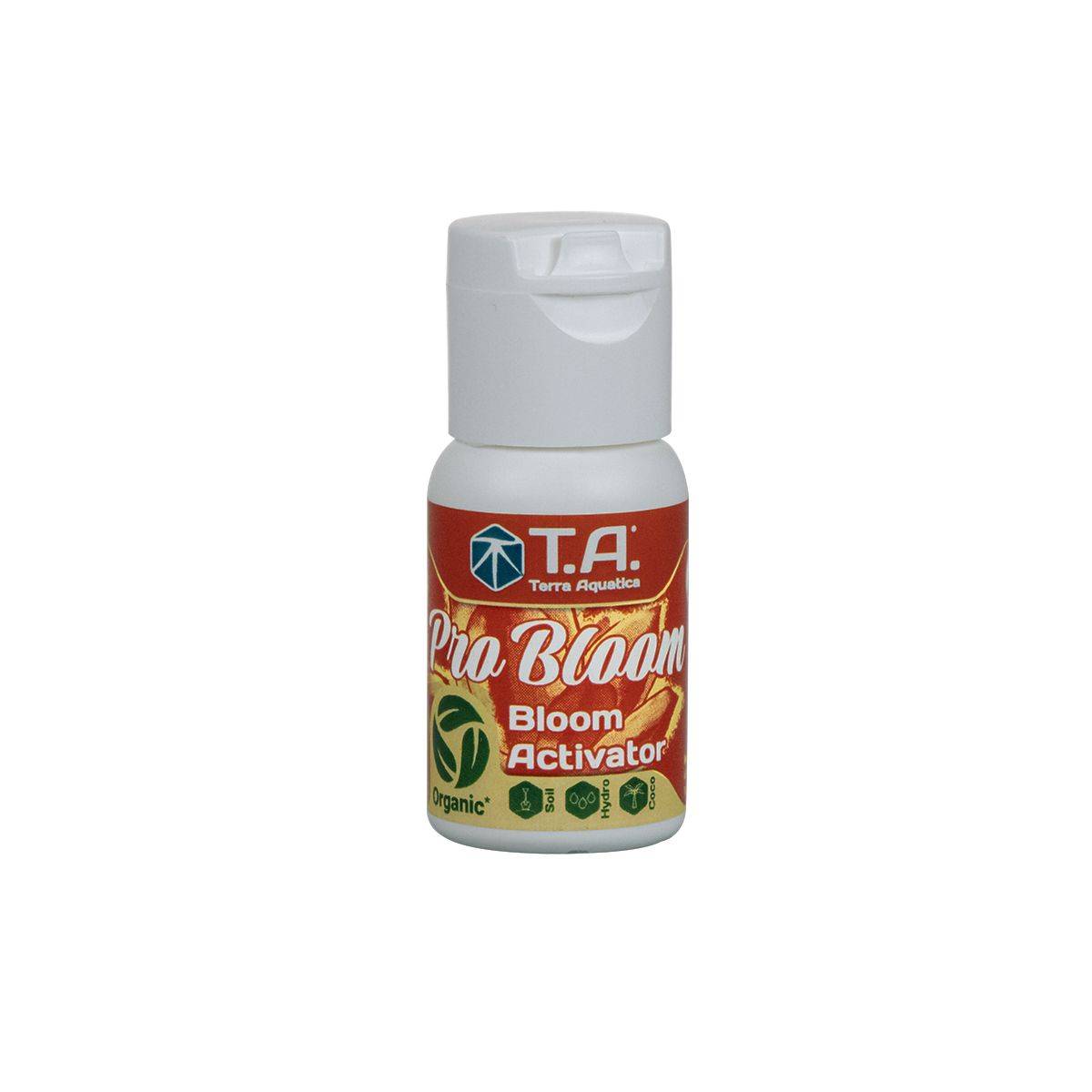 Flacon de 30ml d'engrais bio Terra Aquatica PRO BLOOM - Stimulateur de floraison pour culture en sol, coco et hydroponie. Favorise l’absorption du calcium.
