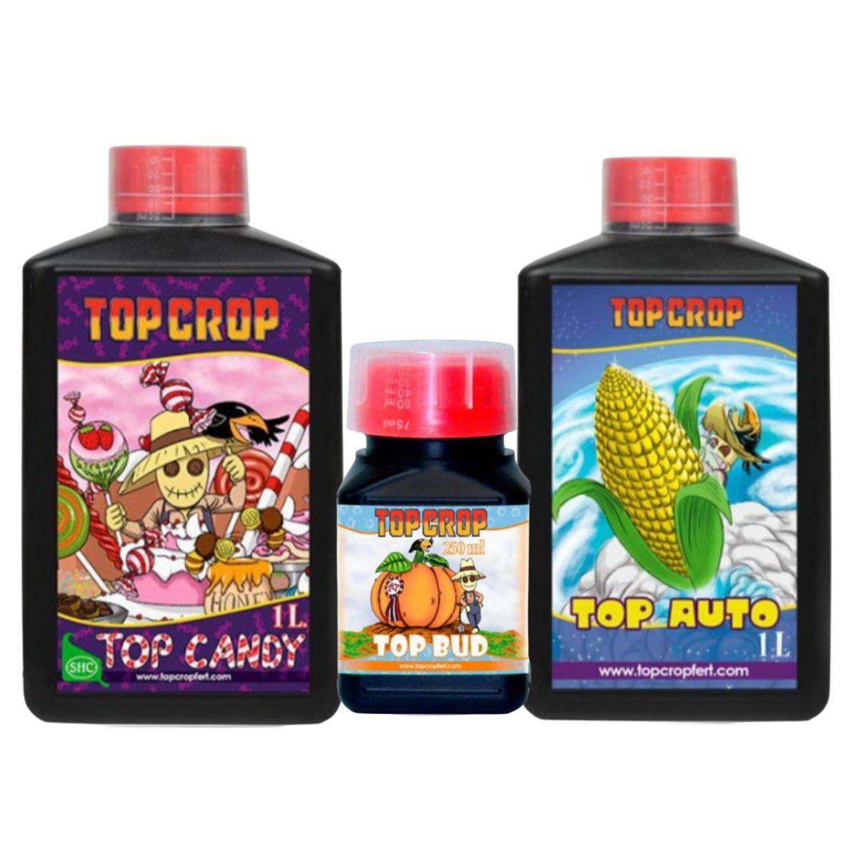 TriPack Auto Top Crop – Engrais Autofloraison Complet avec Top Candy, Top Bud 250ml et Top Auto 1L pour booster croissance et floraison.