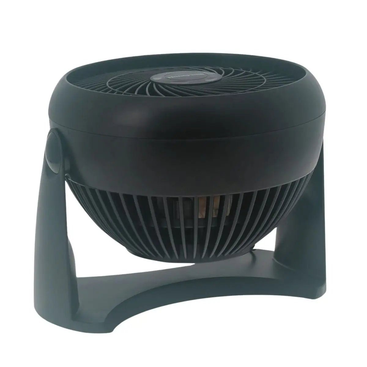 Ventilateur Ă pince TurboForce 30W en position inclinĂ©e, noir, avec tĂȘte pivotante Ă 90°, parfait pour une ventilation ciblĂ©e dans petits espaces.