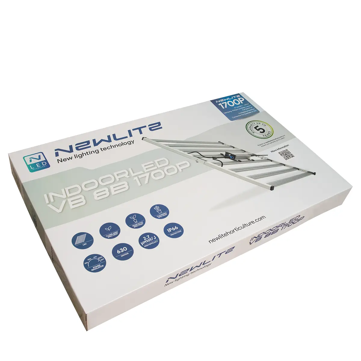 Lampe LED horticole Newlite IndoorLed 630W avec 8 barres