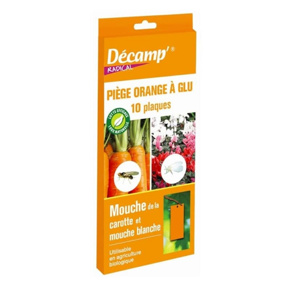 Piege à glue anti aleurode (mouches blanche) et mouche de la carotte Décamp Radical