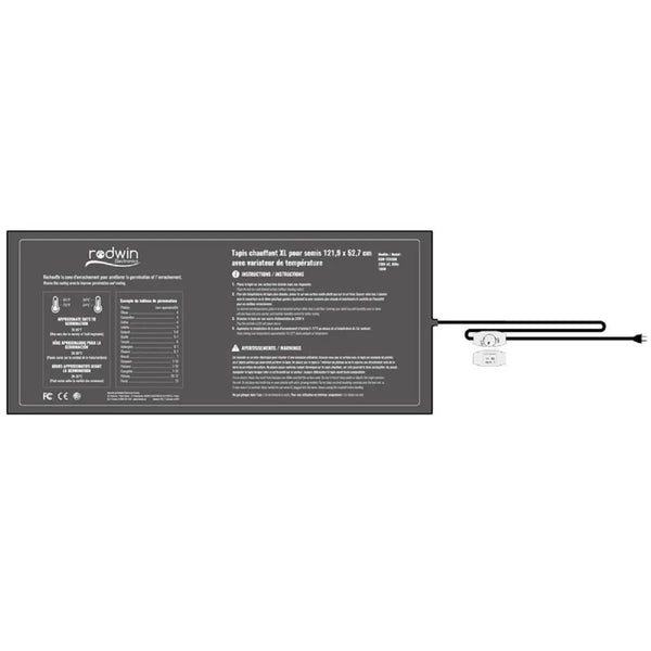 Tapis chauffant Rodwin pour plantes d'intérieur 105 watt - 122x53cm