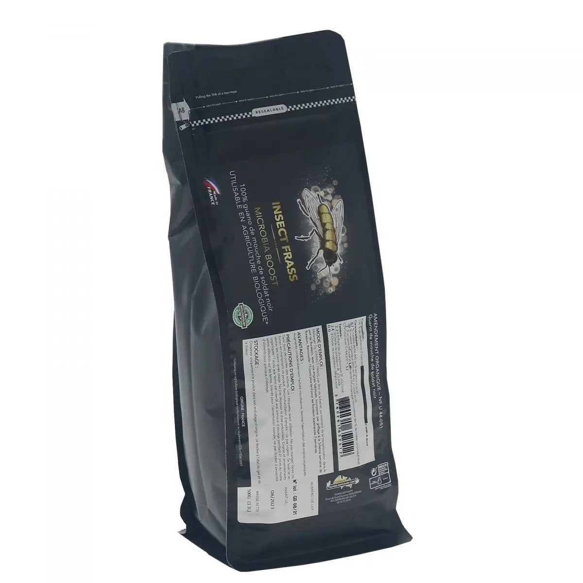 Sachet de 500 g d'INSECT FRASS® – Guano d’insectes riche en chitine, amendement organique favorisant la floraison et la vie microbienne.