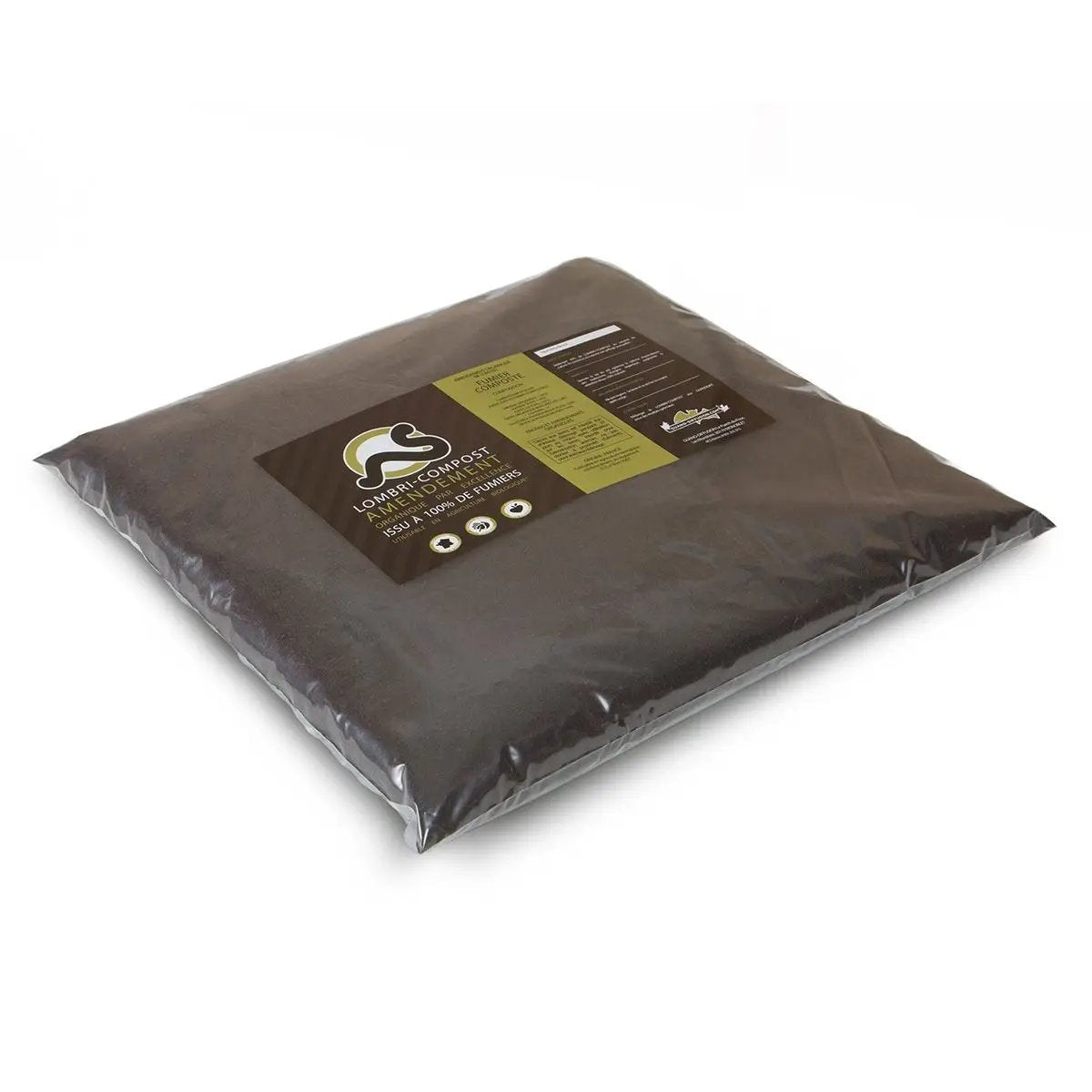 LOMBRI-COMPOST 5 kg – Amendement organique en sachet hermétique, idéal pour régénérer les substrats et enrichir les sols en agriculture bio.