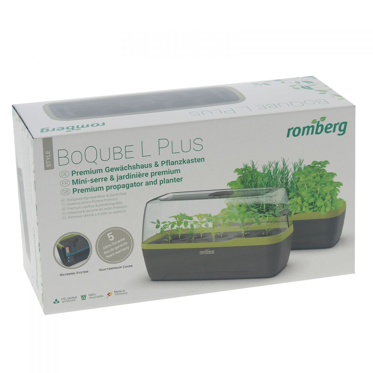 Mini estufa BoQube LED 5W - antracite verde - 41x17x23cm