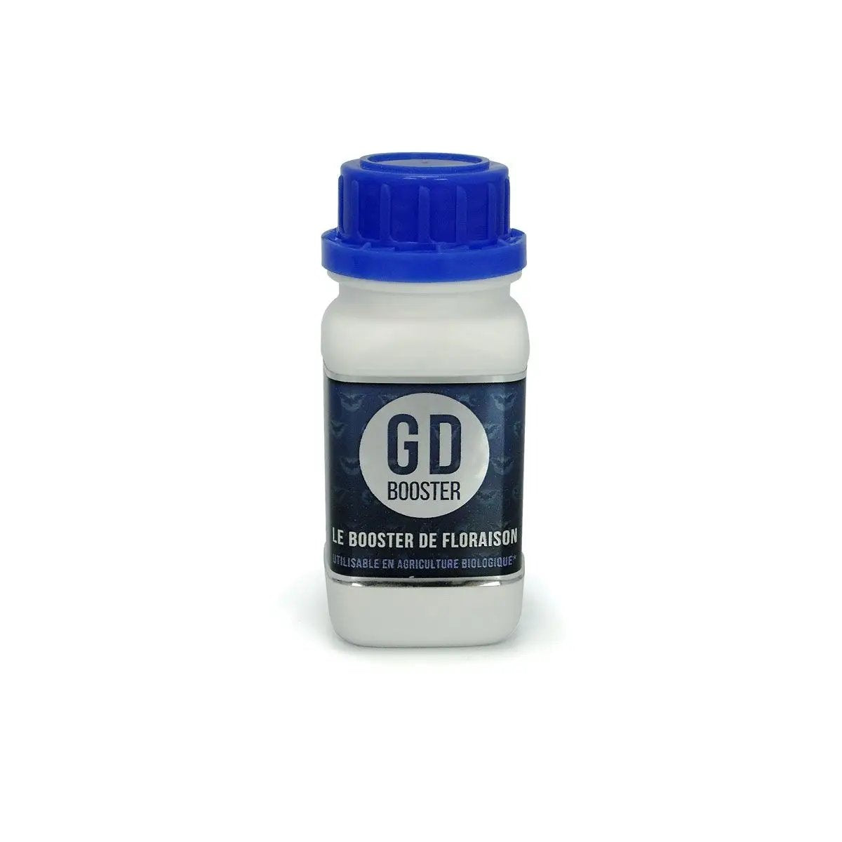 Flacon de GD BOOSTER® 100 ml, engrais floraison aux acides aminés, zinc et hormones végétales, idéal pour augmenter les rendements en culture bio.