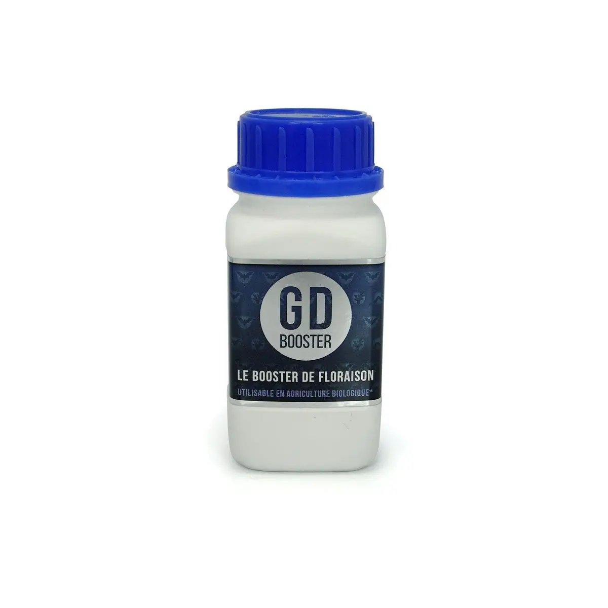 GD BOOSTER® 250 ml – Booster bio de floraison pour plantes, engrais liquide à base d’acides aminés et zinc, flacon blanc avec bouchon bleu.