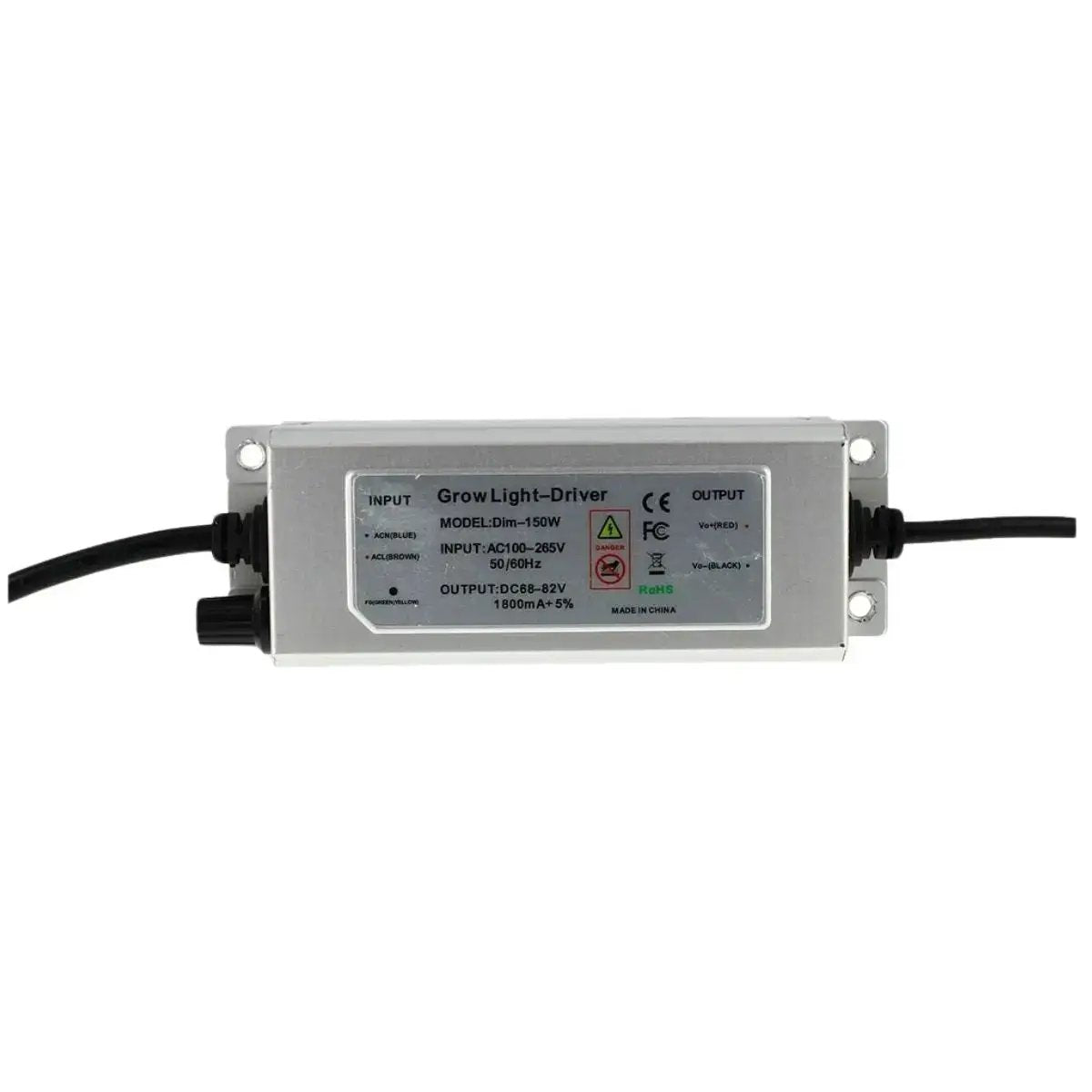 Transformateur LED dimmable 150W pour lampe de culture AGROLIGHT avec câbles de connexion