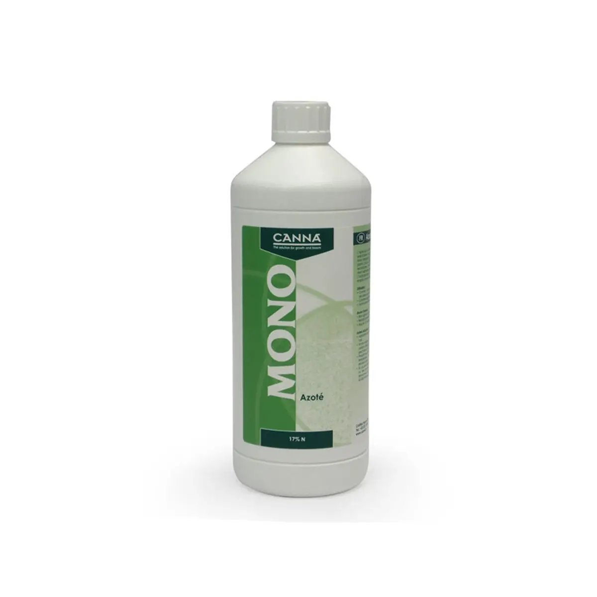 Flacon de 1L d'engrais CANNA Azote N17% pour plantes vigoureuses, idéal pour corriger les carences azotées en culture terre, coco ou hydroponique.