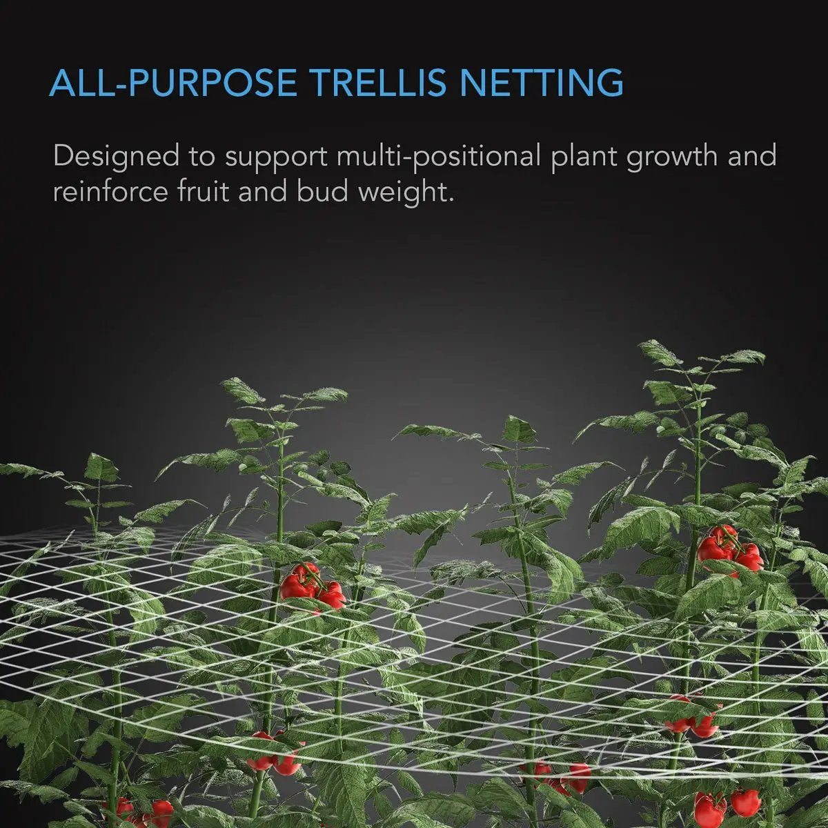 Filet de palissage AC Infinity soutenant des plantes