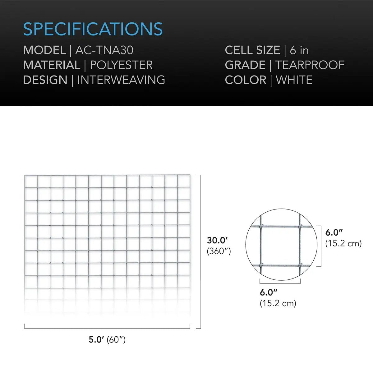 AC Infinity - Support net - 1.5x9.1 meters