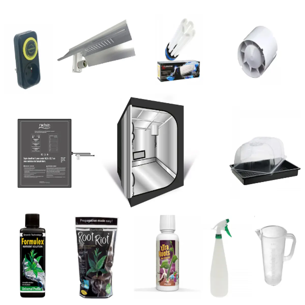 Kit de culture de semis et de boutures complet avec lampe CFL 200W