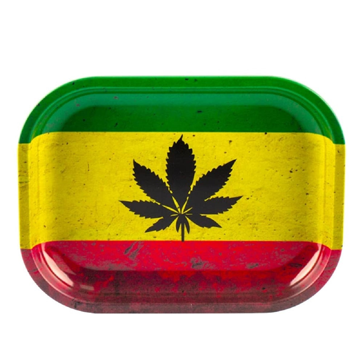 Plateau à rouler Rasta Leaf 18x14cm, design Rastafari