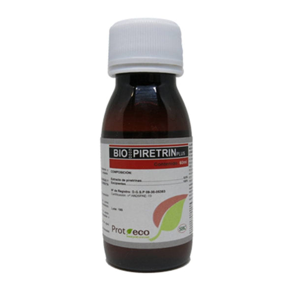 Flacon de 60ml Pro-Eco Piretrin, insecticide naturel anti ravageurs pour plantes, efficace contre pucerons, cochenilles et thrips. Idéal jardin bio.
